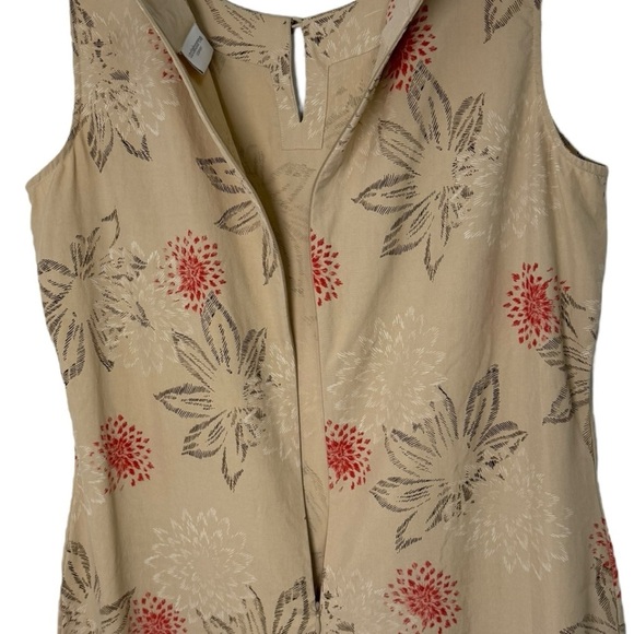 Vintage Silk Floral Maxi Sun Dress Size 14 Tan Red 90s Liz Claiborne - Picture 7 of 8